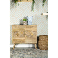 Coaster Furniture 953459 Checkered Pattern 2-door Accent Cabinet Natural